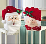 Mr & Mrs Santa Claus Chair Cover Christmas Decoration