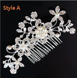 Hair Accessories - Wedding Bridal Rhinestone Pearl Hair Comb