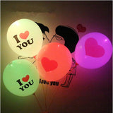 Deco - 12" Light Up Balloon with I Love You Printed