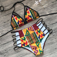 Geometry Print Style Bikini 2 Pcs Set Swim Wear