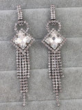 Square Diamond Long Earrings