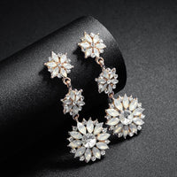 Sun Flower Zinc Alloy Austria Crystal Earring