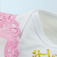 New Born Princess Sleeveless Baby Dress 3 pcs Set ( 0-24 mths )