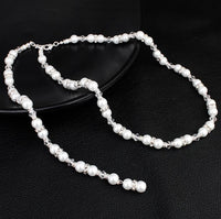 Pearl with Rhinestones Necklace Back Chain