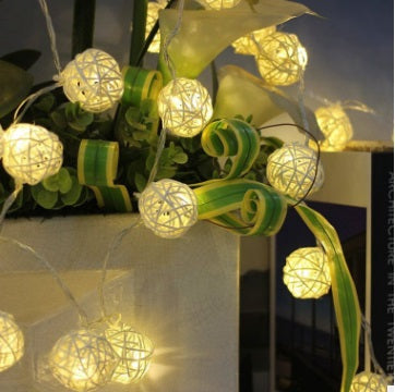 Wedding Deco- Rattan Ball String Led Lights Decoration