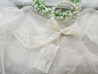 Flower Girls hair accessories- Faux pearl with lace Ribbon handhand