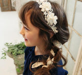 Flower Girls hair accessories- Floral Lace Ribbon hairband
