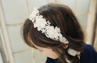 Flower Girls hair accessories- Floral Lace Ribbon hairband
