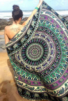 Mandala Elephant Print Round Beach Blanket