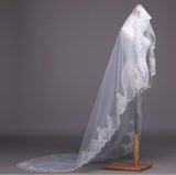 Wedding Veil - One-Tier Chapel Veil Cathedral Veil Lace Applique Edge