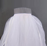 Wedding Veil - 2 Tier Ribbon Edge Comb Veil