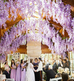 Deco - 5 Strands Silk Wisteria Flower hanging Wedding Party