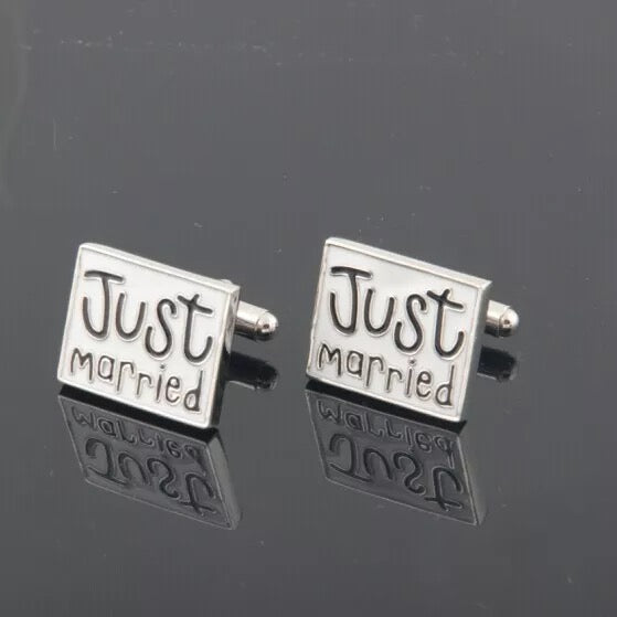 Groom Accessories- Cufflink JUST MARRIED Groom Wedding