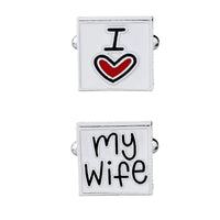 Groom accessories - Cufflink “ I love my wife” Wedding Groom Anniversary
