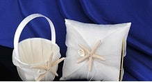 Sea Star Flower Basket + Wedding ring Pillow - 2 pcs set
