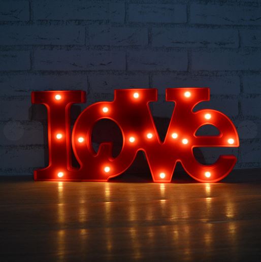 Red 'LOVE' Letter Light - Great for Night Lamp Light, Home & Wedding Decorations